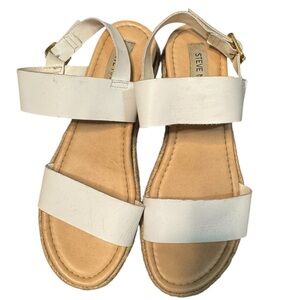 Steve Madden White Strap Sandals